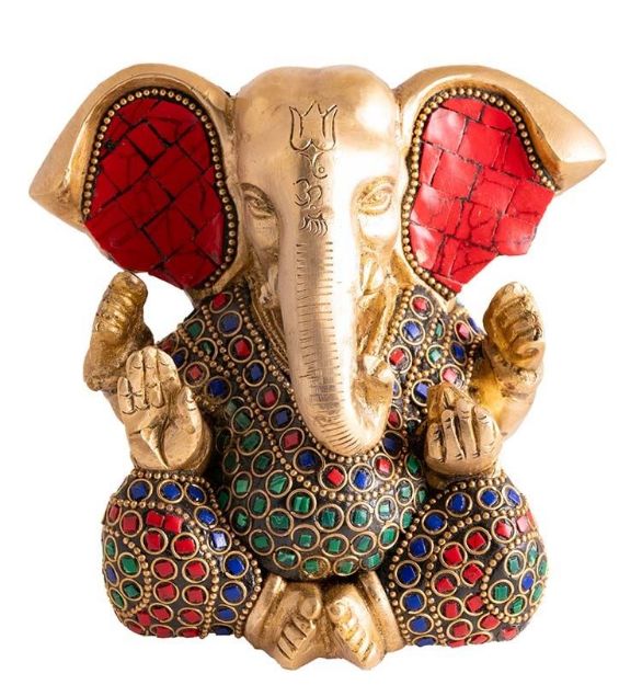 Bild von Ganesha mit Steinen