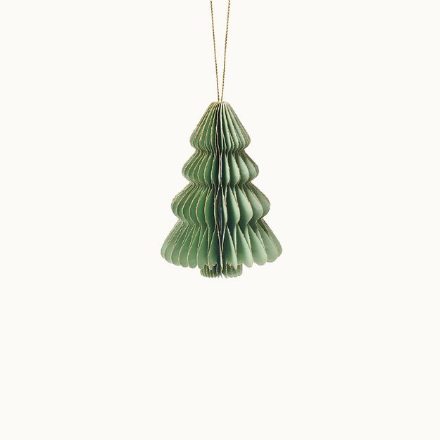 Bild von Anhänger Weihnachtsbaum aus Papier Light Green 10cm  - by vivi.