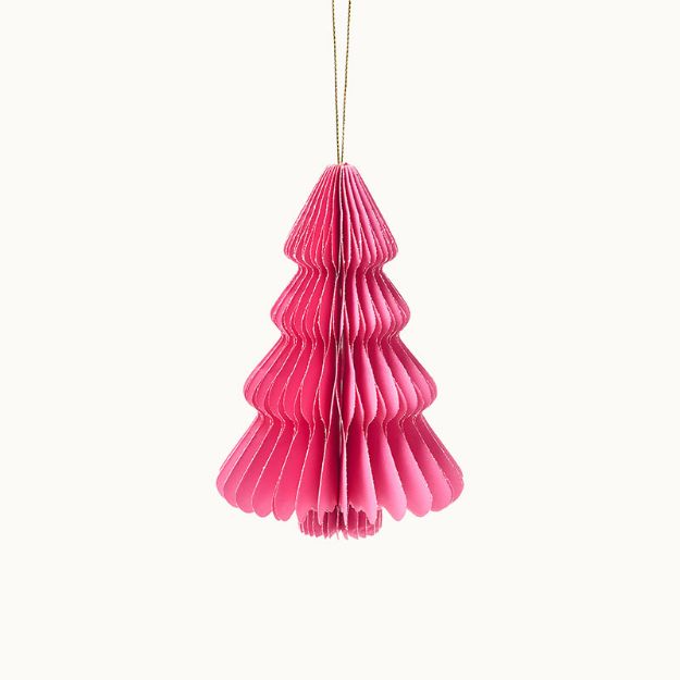 Bild von Anhänger Weihnachtsbaum aus Papier Pink 15 cm  - by vivi.