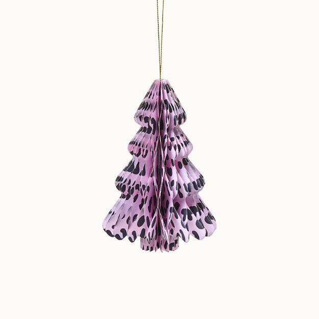 Bild von Anhänger Weihnachtsbaum aus Papier Pink Leo 15cm - by vivi.