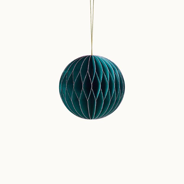 Bild von Anhänger Weihnachtskugel aus Papier Christmas Green 10cm  - by vivi.