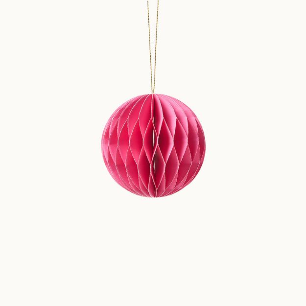 Bild von Anhänger Weihnachtskugel aus Papier Pink 10cm  - by vivi.