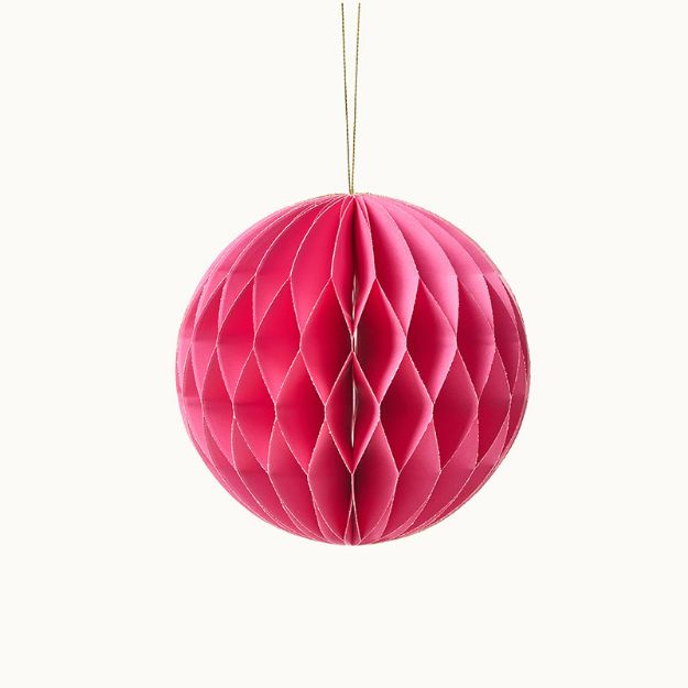 Bild von Anhänger Weihnachtskugel aus Papier Pink 15 cm  - by vivi.