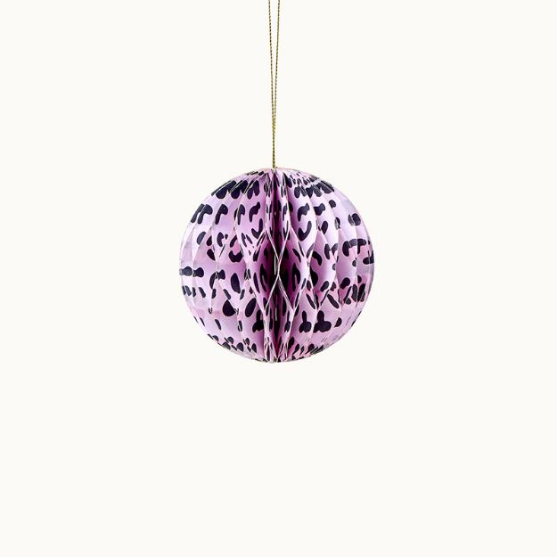 Bild von Anhänger Weihnachtskugel aus Papier Pink Leo 10cm  - by vivi.