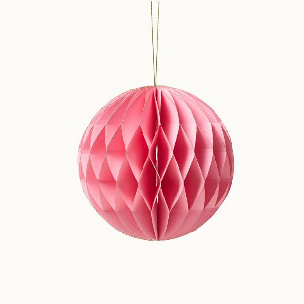 Bild von Anhänger Weihnachtskugel aus Papier Rose 15 cm - by vivi.