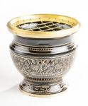 Bild von Netzräuchergefäss schwarz / gold, 9 cm