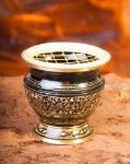 Bild von Netzräuchergefäss schwarz / gold, 9 cm
