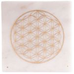 Bild von Stäbchenhalter aus Marmor mit goldener Blume des Lebens