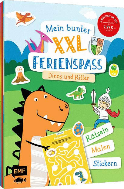 Bild von Mein bunter XXL-Ferienspass: Dinos undRitter – 3 Kreativbücher im Bundle