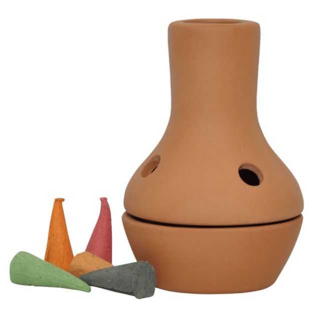 Bild von Terracotta Feuertopf für Räucherkegel