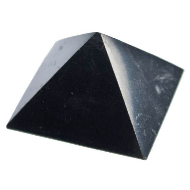 Bild von Schungit Pyramide, poliert 3x3cm