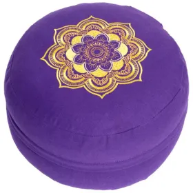 Zeige Details für Meditationskissen CLASSIC MANDALA Höhe 15 cm in Lila/Gold von Lotus Design Bild von Meditationskissen CLASSIC MANDALA Höhe 15 cm in Lila/Gold von Lotus Design