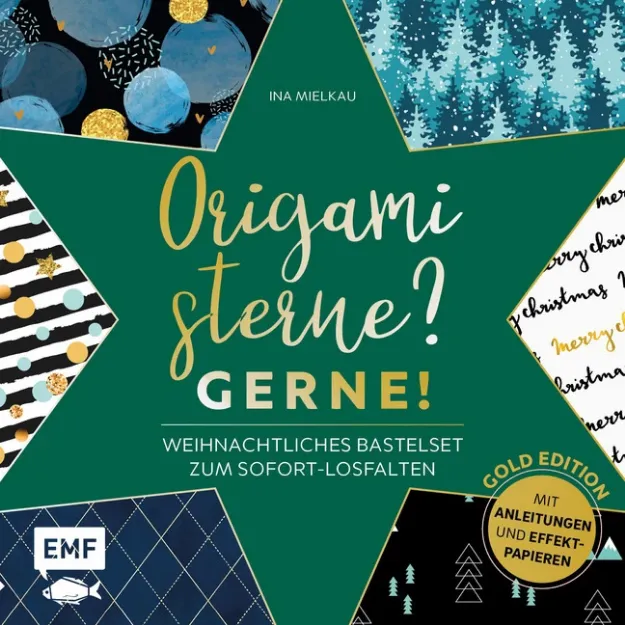 Bild von Mielkau I: Origamisterne? Gerne! – GoldEdition – Weihnachtliches Bastelset zum