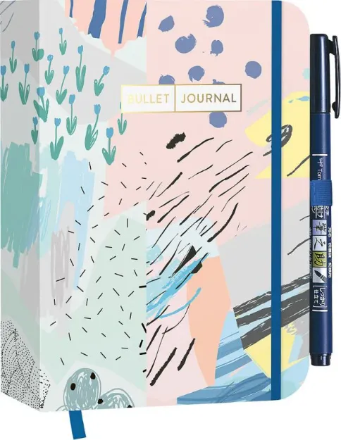 Bild von Pocket Bullet Journal Abstract Art mitOriginal Tombow Brush Pen Fudenosuke in