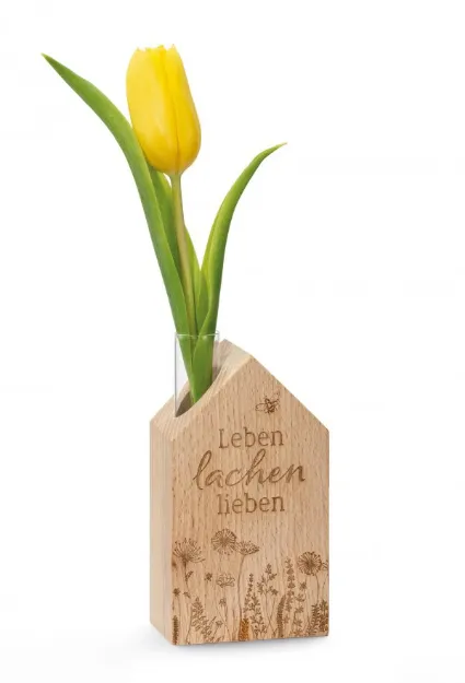 Bild von Holzhaus Leben lachen lieben