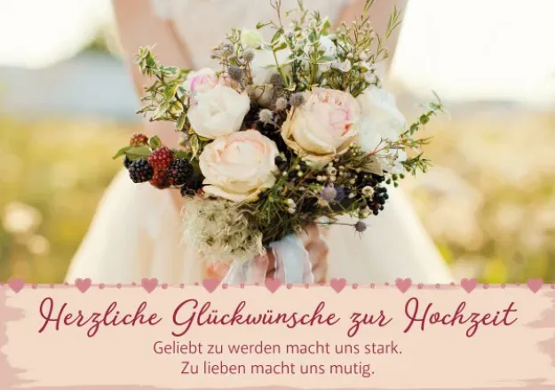 Bild von Herzliche Glückwünsche zur Hochzeit 6Ex.