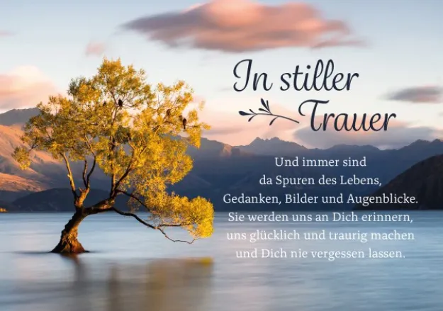 Bild von Brunnen Faltkarte In stiller Trauer 6Ex.