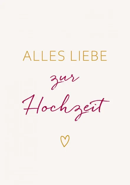 Bild von Postkarte. Alles Liebe zur Hochzeit 6Ex.