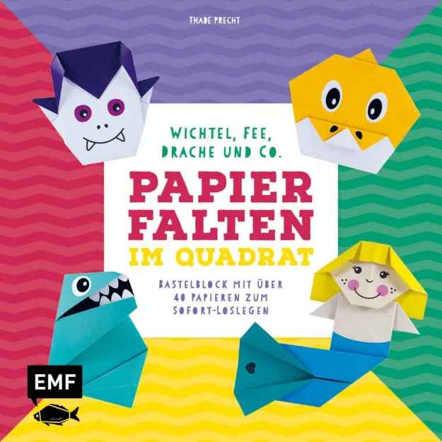 Bild von Precht T: Papierfalten im Quadrat:Wichtel, Fee, Drache und Co. – Bastel-K