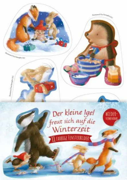 Bild von Fensterbild-Set Kleiner Igel