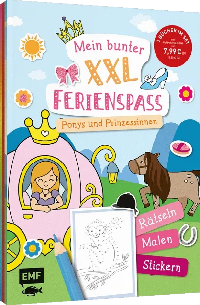 Bild von Mein bunter XXL-Ferienspass: Ponys undPrinzessinnen – 3 Kreativbücher im Bund