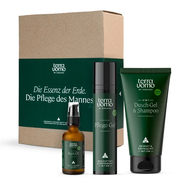 Bild von terra uomo Geschenkset Dusch-Gel & Shampoo 2in1,  Pflege-Gel, Bart-Öl
