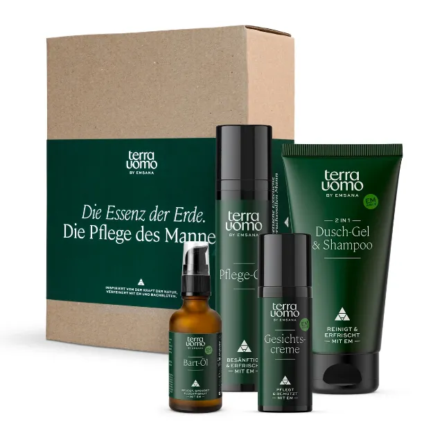 Bild von terra uomo Geschenkset Dusch-Gel & Shampoo, Gesichtscreme,  Pflege-Gel, Bart-Öl