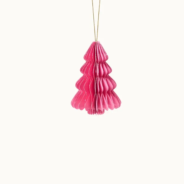 Bild von Anhänger Weihnachtsbaum aus Papier Pink 10cm  - by vivi.