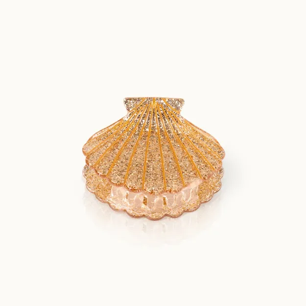 Bild von Haarklammer Muschelform Gold Glitter - by vivi.