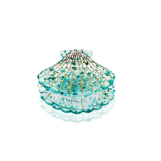 Bild von Haarklammer Muschelform Turquoise Sparkle - by vivi.