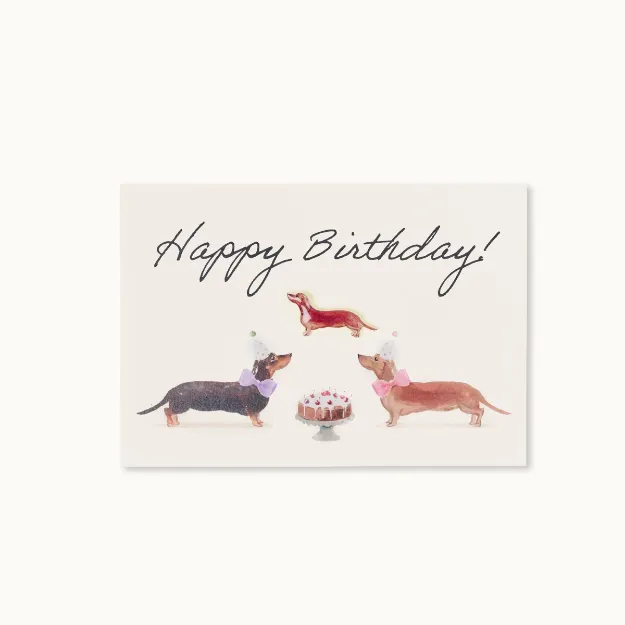 Bild von Pin-Karte: Happy Birthday Dackel Kuchen  - by vivi.
