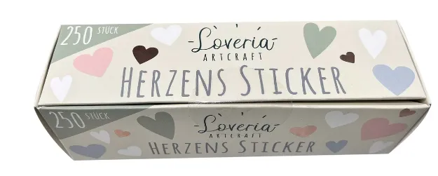 Bild von 250 Herzens Sticker 3 cm