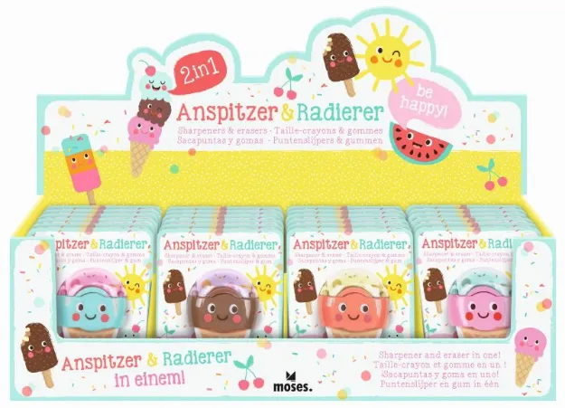Bild von Be happy Anspitzer & Radierer VE 24