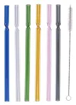 Bild von Blatt & Blüte Bunte Glas-Trinkhalme 6er Set, VE-4