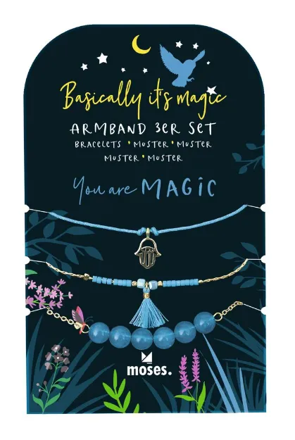 Bild von Basically it's magic Armbänder 3er Set Blau, VE-4