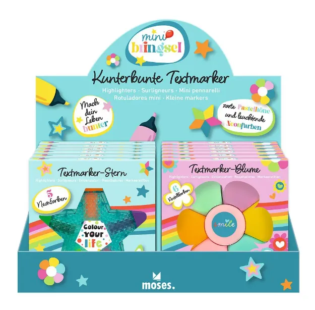 Bild von Mini-Bringsel Textmarker Stern und Blume, VE-12