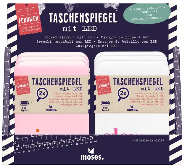 Bild von Fernweh Taschenspiegel mit LED, VE-6