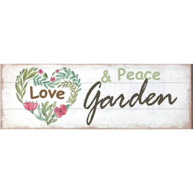 Bild von Metallschild Love & Peace Garden, 30 × 10 cm