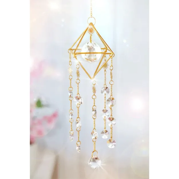 Bild von Suncatcher Sternentor Messing, Glas, Kristall, ca. 45 cm