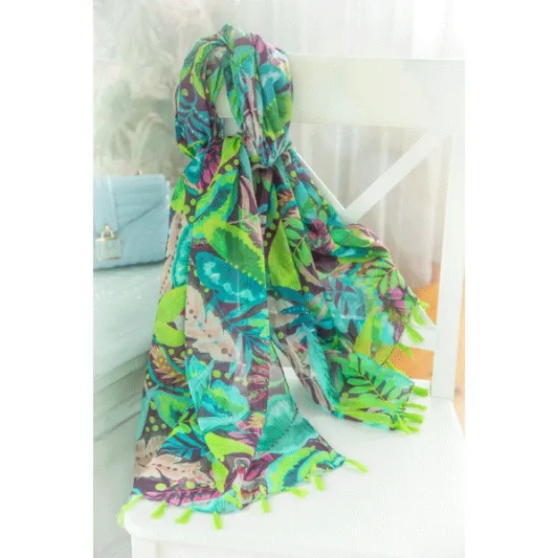 Bild von Pareo/Schal Dschungel Zauber, Baumwolle, mit Quasten