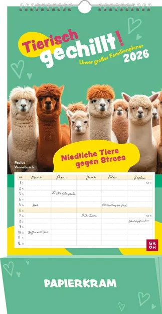 Bild von Vennebusch, Paulus: Familienkalender 2026: Tierisch gechillt! Unser grosser Fami