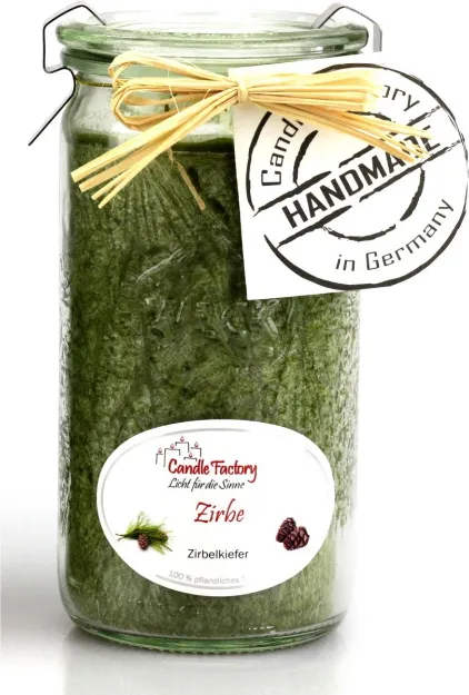 Bild von Mini-Jumbo Zirbe, Duftkerze im Glas 13,5 cm