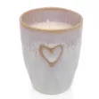 Bild von Stoneware Kerze im Becher polarweiss Herz