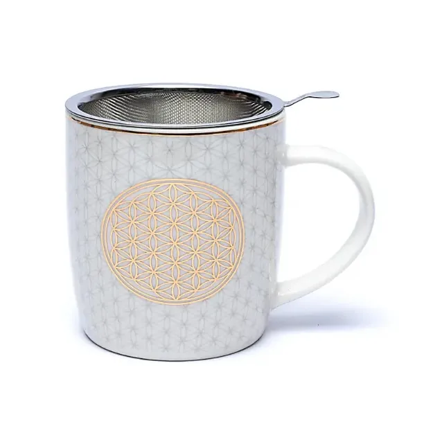 Bild von Teetasse mit Sieb Blume des Lebens, 400 ml