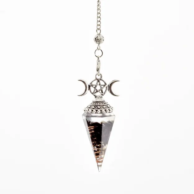 Bild von Orgonit-Pendel Obsidian Dreifache Göttin