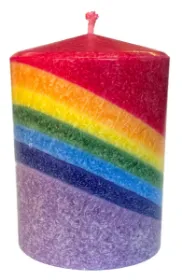 Zeige Details für Kerze Rainbow Stearin, 7,5x10cm Bild von Kerze Rainbow Stearin, 7,5x10cm