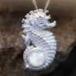 Bild von Silberanhänger Seepferdchen Mondstein, Sterlingsilber