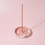 Bild von Bloom Räucherstäbchenhalter rund Pink marmorisiert