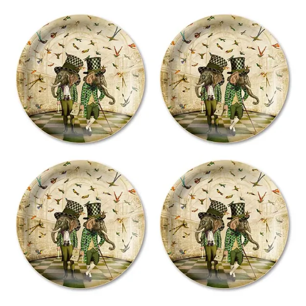 Bild von Maggie Taylor The bird watchers Coaster 4 pcs Ø 11 - Jamida of Sweden
