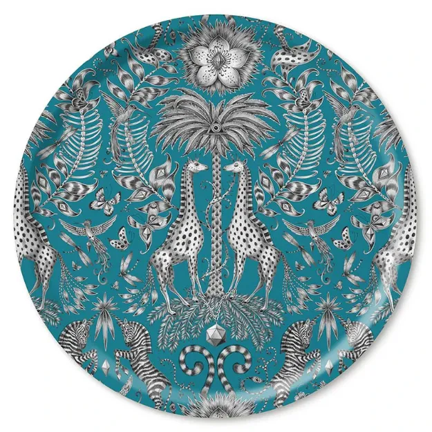 Bild von Emma J Shipley Kruger/turquoise Tray Ø 46 - Jamida of Sweden